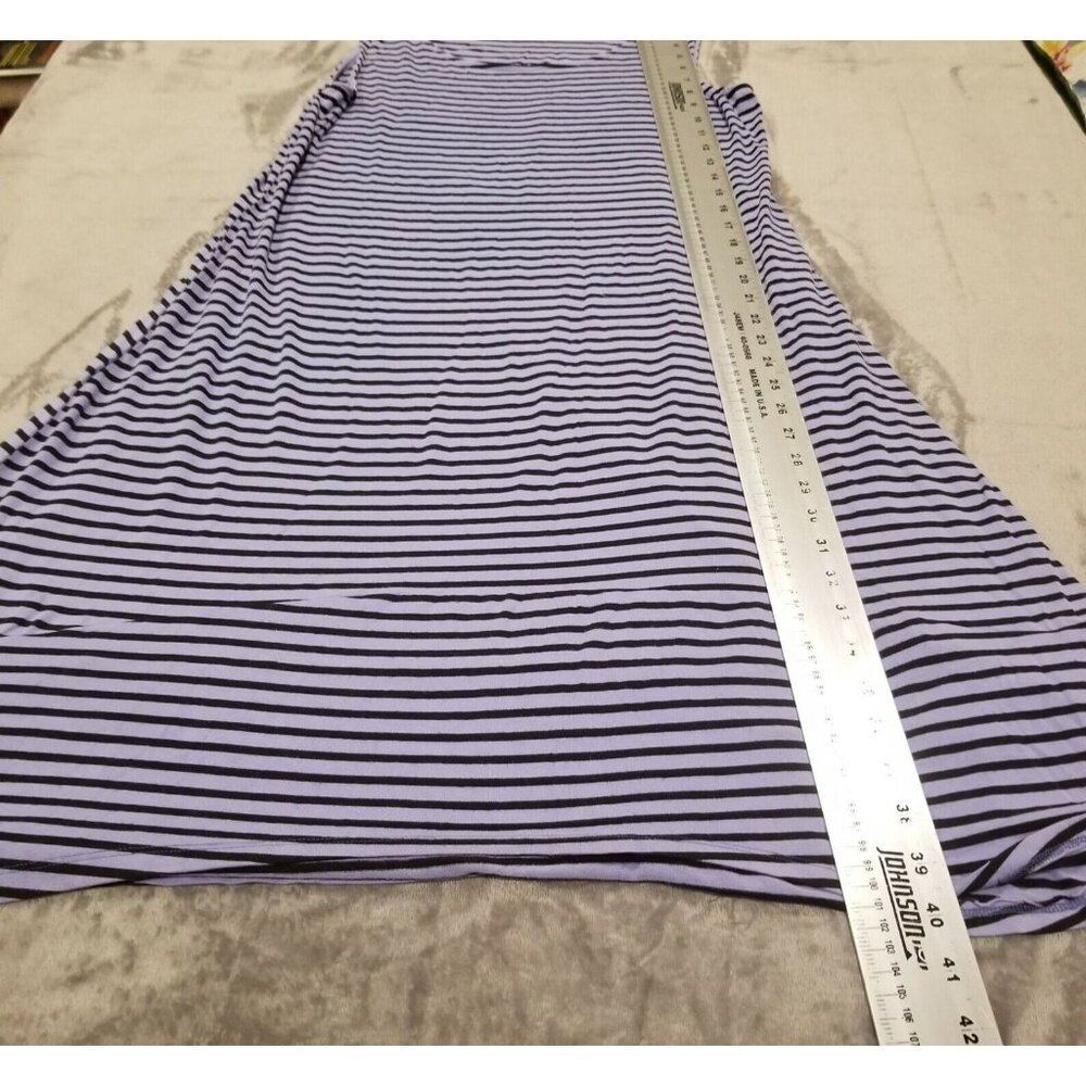 Habitat Women's Large Sleeveless Shift Dress in Purple Black Stripes Scoop Neck - Picture 6 of 6